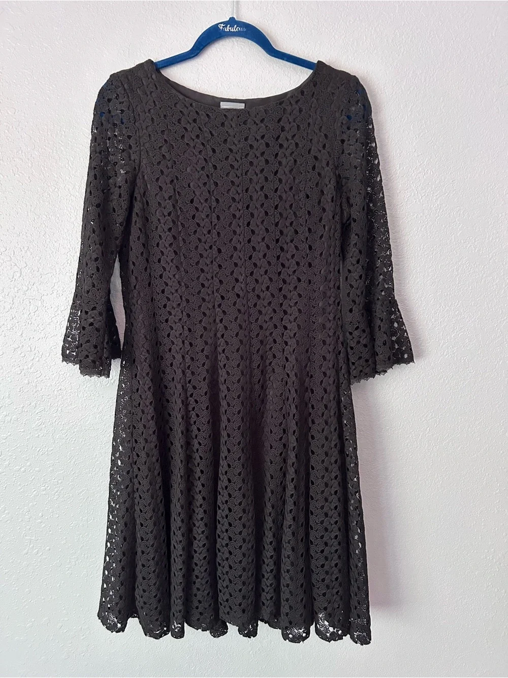 Rabbit Rabbit Rabbit Designs Black Crochet Dress Size 12